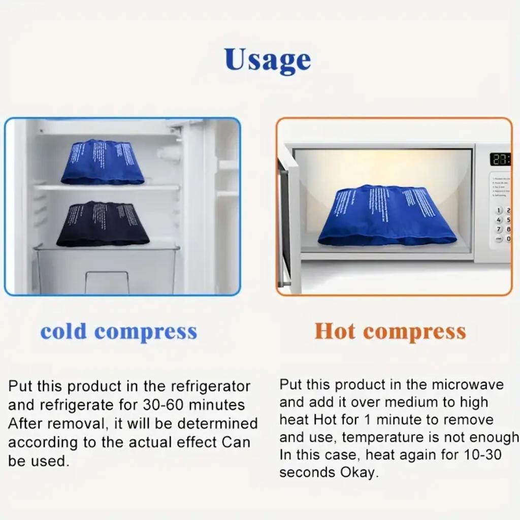 Gel Ice Pack for Injuries Reusable Flexible Hot Cold Therapy Compress with Strap for Shoulder Back Hip Knee Surgery Pain Relief
