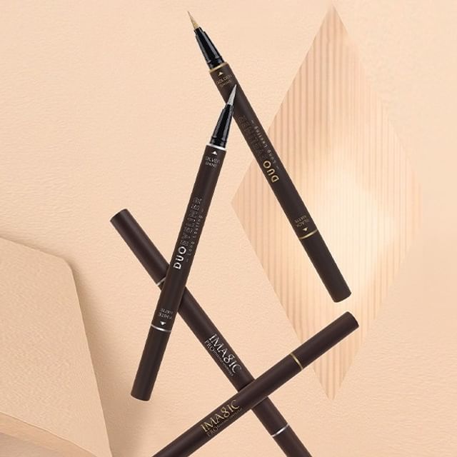 IMAGIC - Long Lasting Duo Eyeliner (Matte / Shine) - 2 Shades #1 White Matte / Silver Shine - 0.8ml