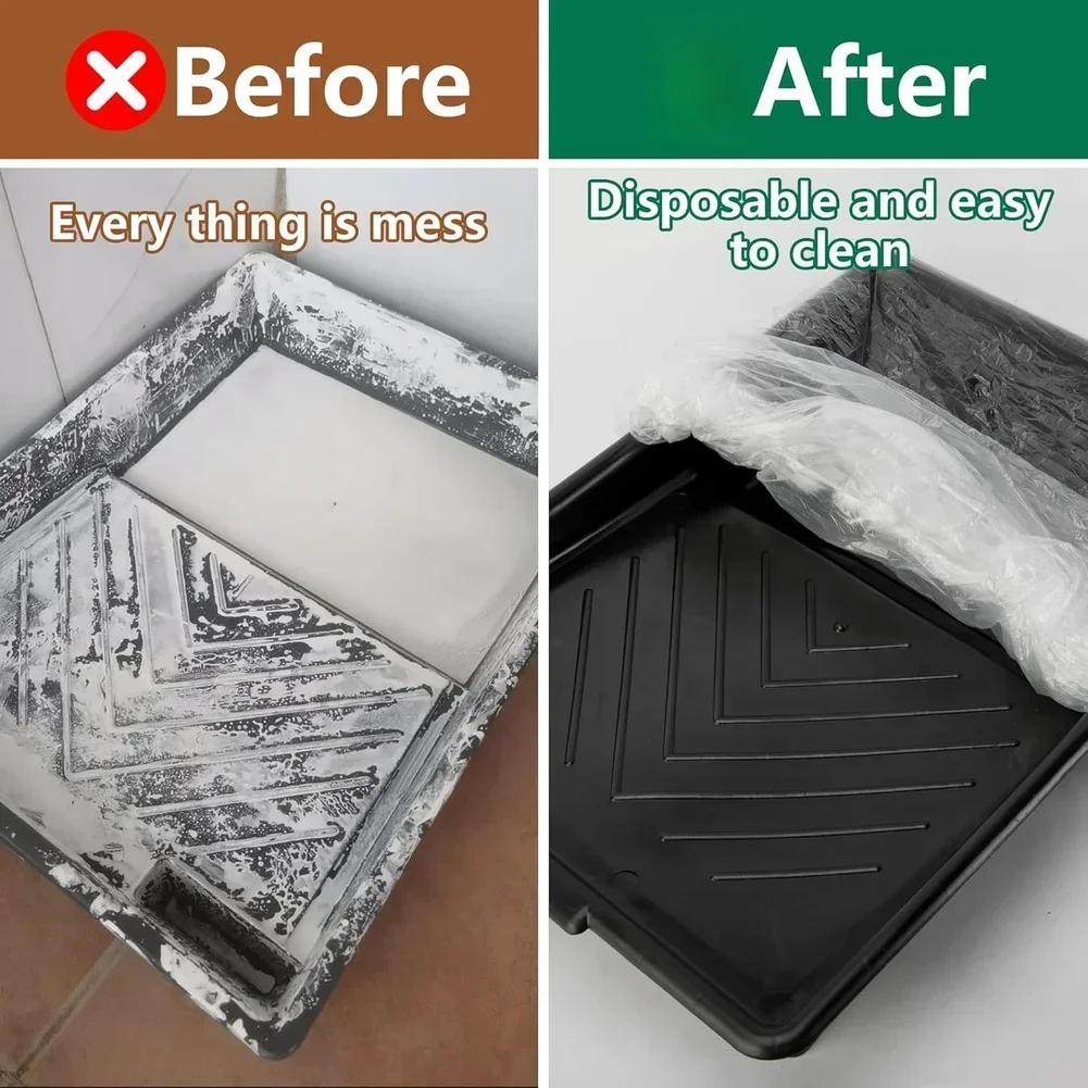 40 Pcs Pallet Liner 90*60cm Paint Tray Film Bagging Transparent Plastic Paint Tray Liners Disposable Film Covers Painting Parts