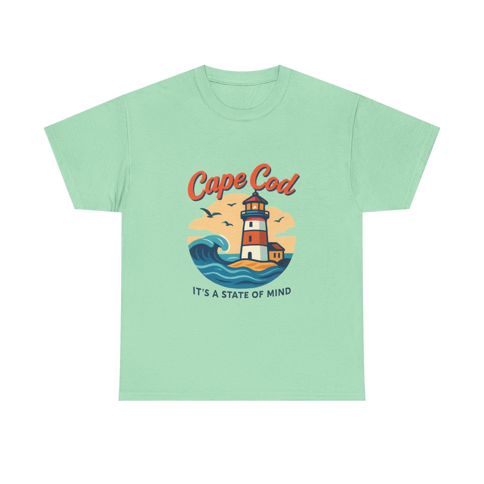 Cape Cod Lighthouse Unisex Heavy Cotton Tee Casual Summer Style Vacation T-Shirt L