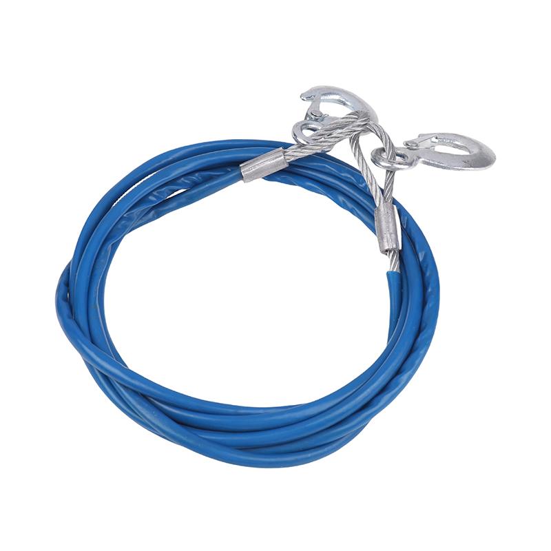 4/5M Car Tow Rope Auto Pull Roped 3-7 Tons Steel Wire Tow Ropd Traction Roping Trailer Pulls Rope With Hooks Car Emergency Tool