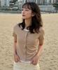 HANGTEN Women'S Slim Fit Whale Cardigan Layered Short Sleeve T-Shirt_3Colors(10570-131-498-69)