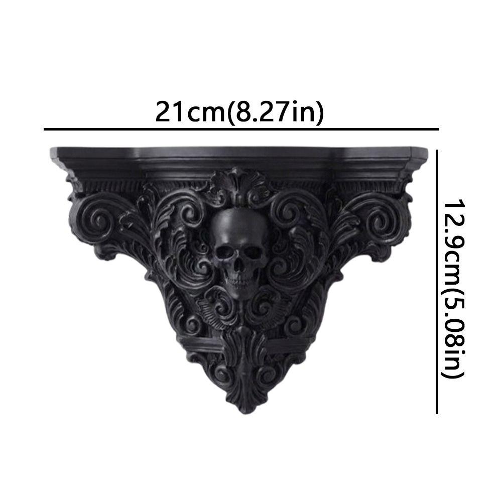 3D Printing Carved Skull Storage Shelf Vintage Style Art Skull Wall Rack Bedroom