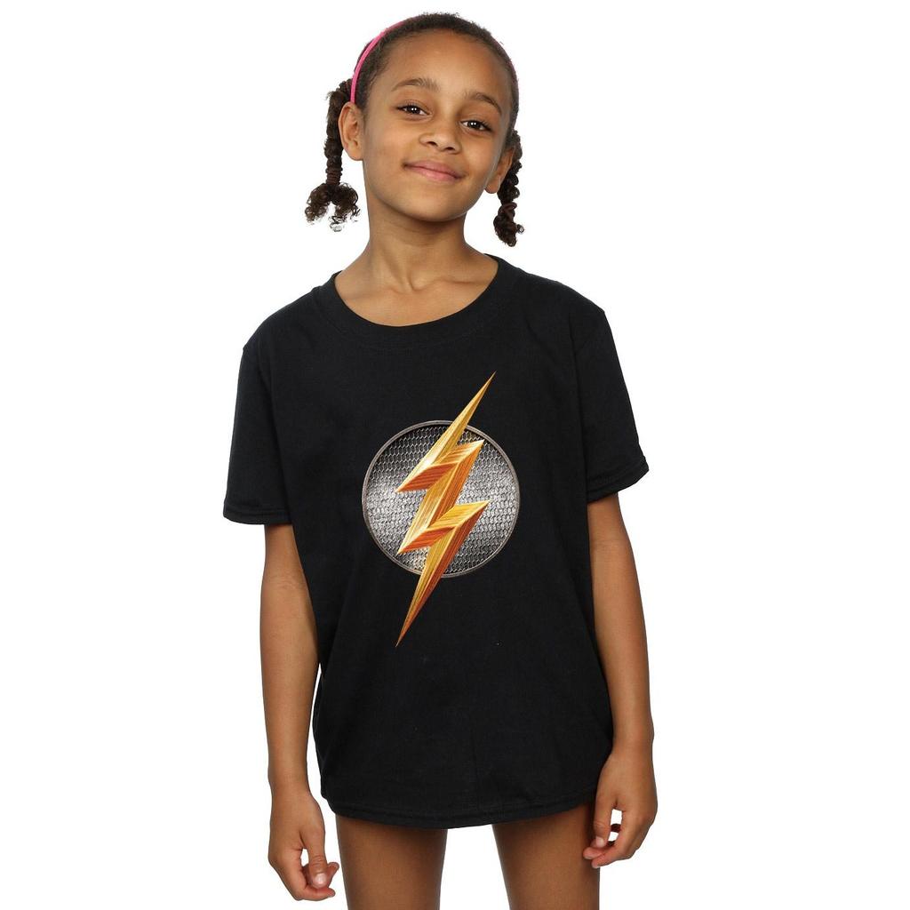 DC Comics Girls Justice League Movie Flash Emblem Cotton T-Shirt