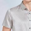 Antonio Men's 90.8% Silk Striped Short Sleeve Shirt