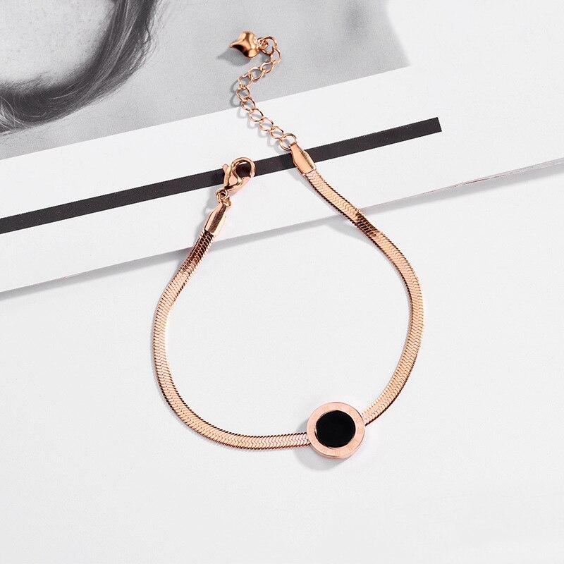 High Quality Stainless Steel Roman Numerals Rose Gold Bracelets &Bangles Female Charm Popular Bracelet For Women Jewelry