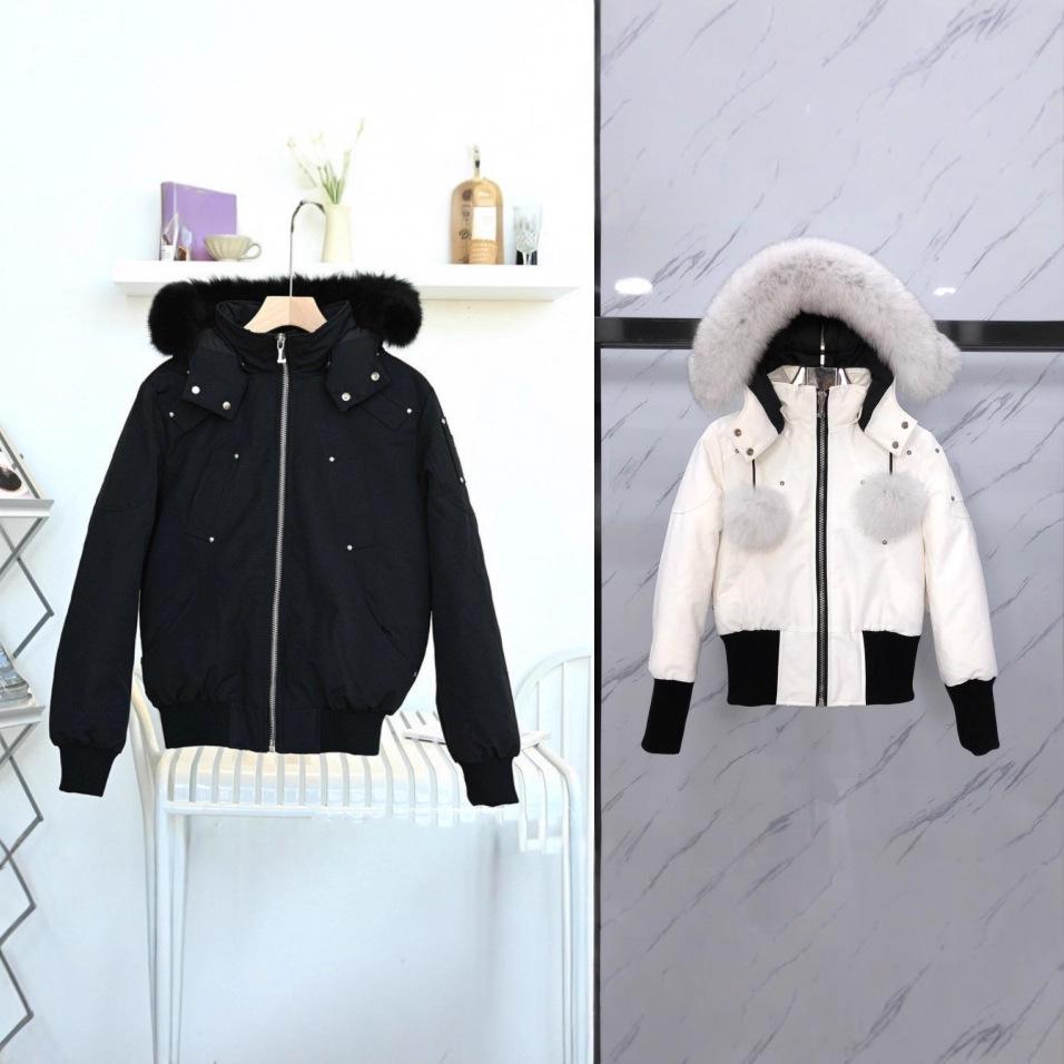 Męska kurtka puchowa z kapturem Moose z kołnierzem z futra lisa