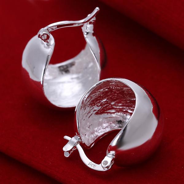 925 Silver Earrings Simple Round Circle Hoop Earrings For Woman Fashion Wedding Engagement Charm Jewelry