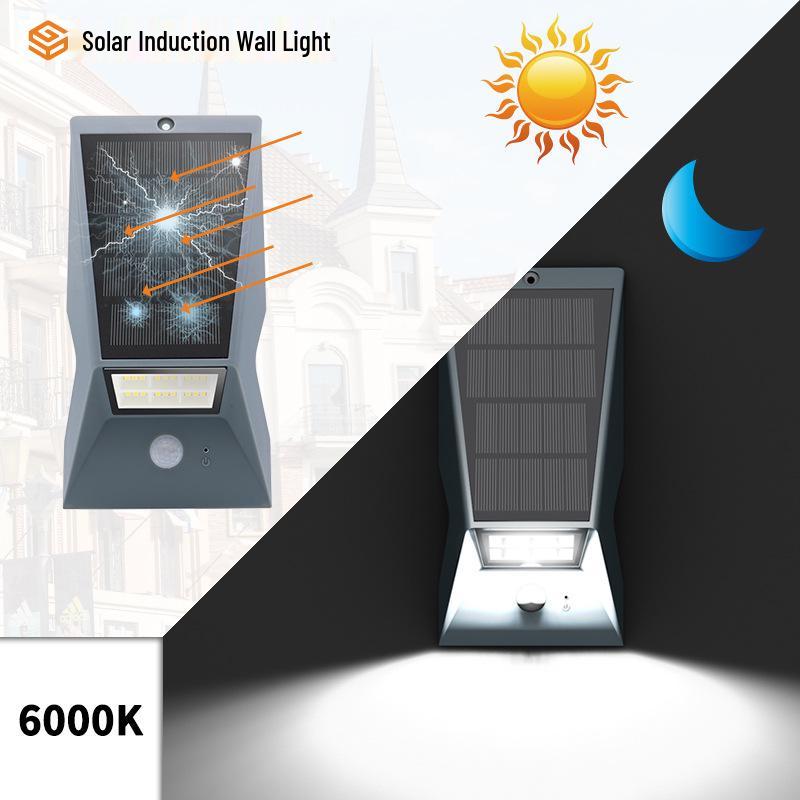Smart Waterproof Solar Wall Lamp with Large Photovoltaic Panel for Garden, Terrace, and Garage
