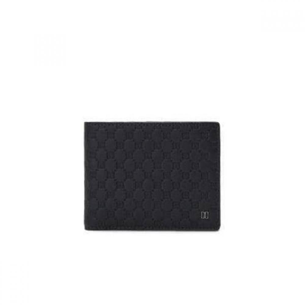 Daks Black European Leather Louis Embossed Dd Pattern Slim Wallet Dbwa6e374bk