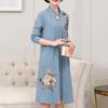 Embroidered Women's Dress Set Spring Autumn Collection Fashionable Mom Dress Jacket