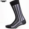 Men's Mid-Calf Wide Stripe Silk Nylon Suit Stockings for Business Formal Wear