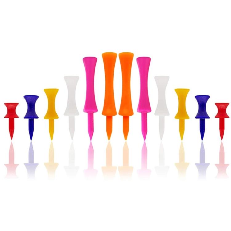 Golf-Tees, 6-Colors Each of 50pcs, Assorted Size 70mm/57mm/51mm/45mm/38mm/32mm