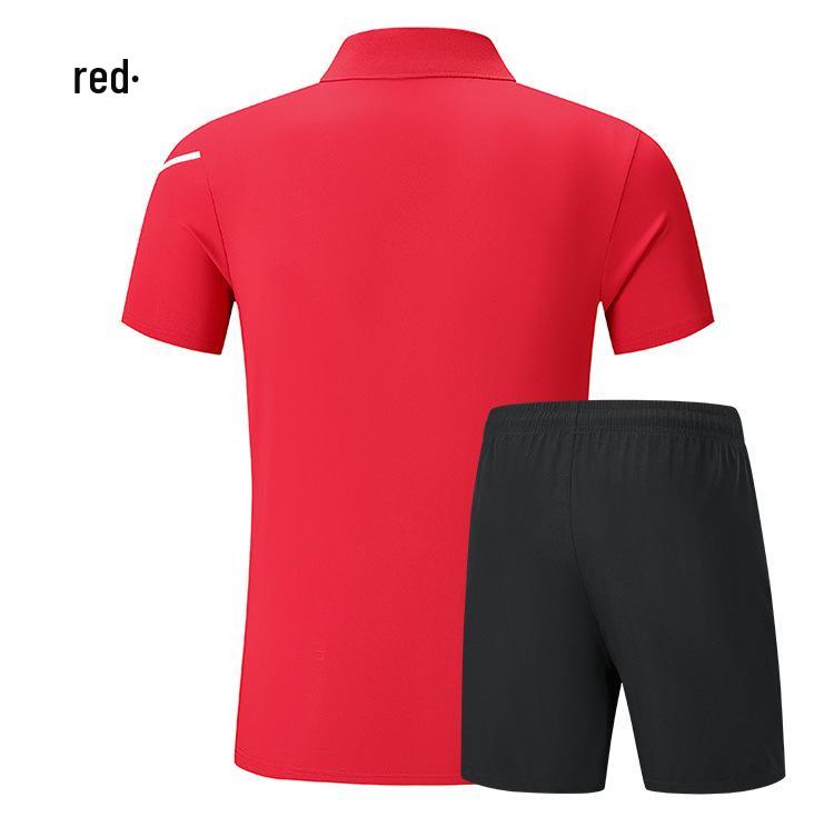 Chinese Sports Quick-Dry Polo & Shorts Set for Wushu, Swimming & Table Tennis Coaches