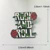 "Rock and Roll" Funny Rose Flower Letter Brooch Badge for Backpacks and Hats Unique Gift Accessory