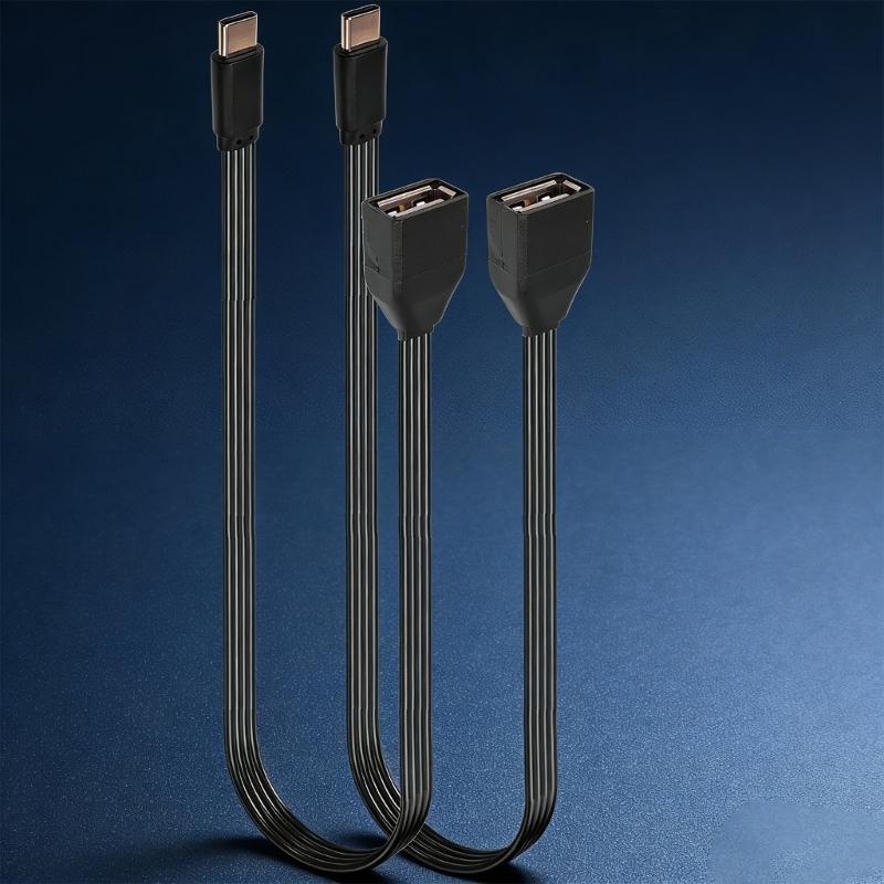 Flat Silicone OTG Data Cable Type C To USB 2.0 Adapter Cord For Connecting U Disk Card Reader Mouse Keyboards
