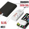 Efficient 6 In 1 USB Type C PD Charger with Fast Charging EU US Plug Wall Mount Design