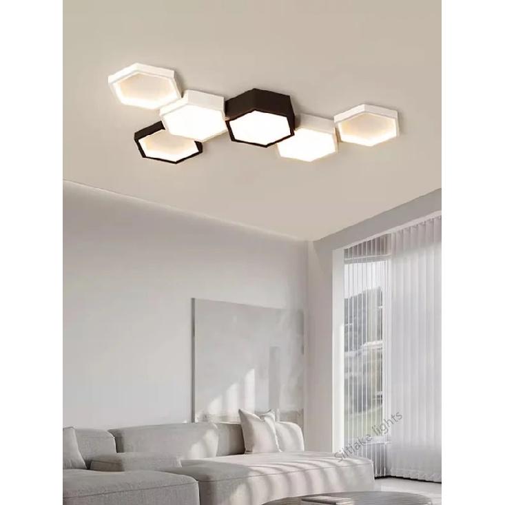 Nordic simple living room ceiling lamp honeycomb design combination creative art indoor lighting study restaurant bedroom lights