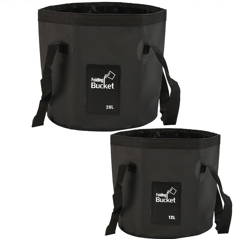 

2pcs Collapsible Bucket, Camping Water Storage Container, Portable Folding Wash Basin For Traveling Hiking Fishing Boating Gardening (3.17gal+5.28gal) чорний