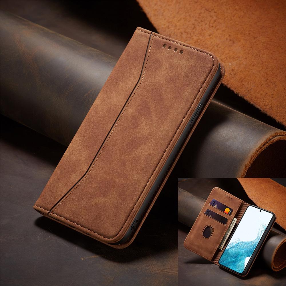 Magnetic Leather Flip Case for Samsung S24 Ultra - Protective Cover for Models A15, A34, A55