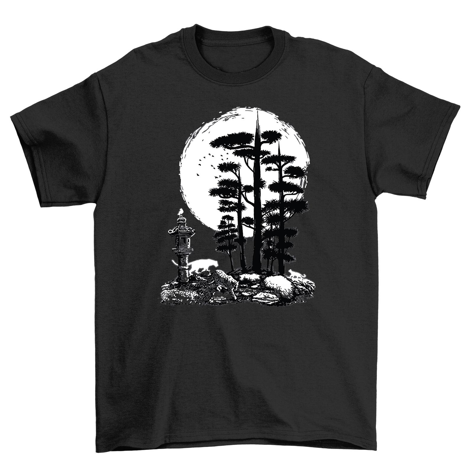 

Majestic Moon Bonsai Tree T-Shirt Mens Womens Tees Top - Funny Zen Vibes! Unisex Tee, Soft Cotton, Un M