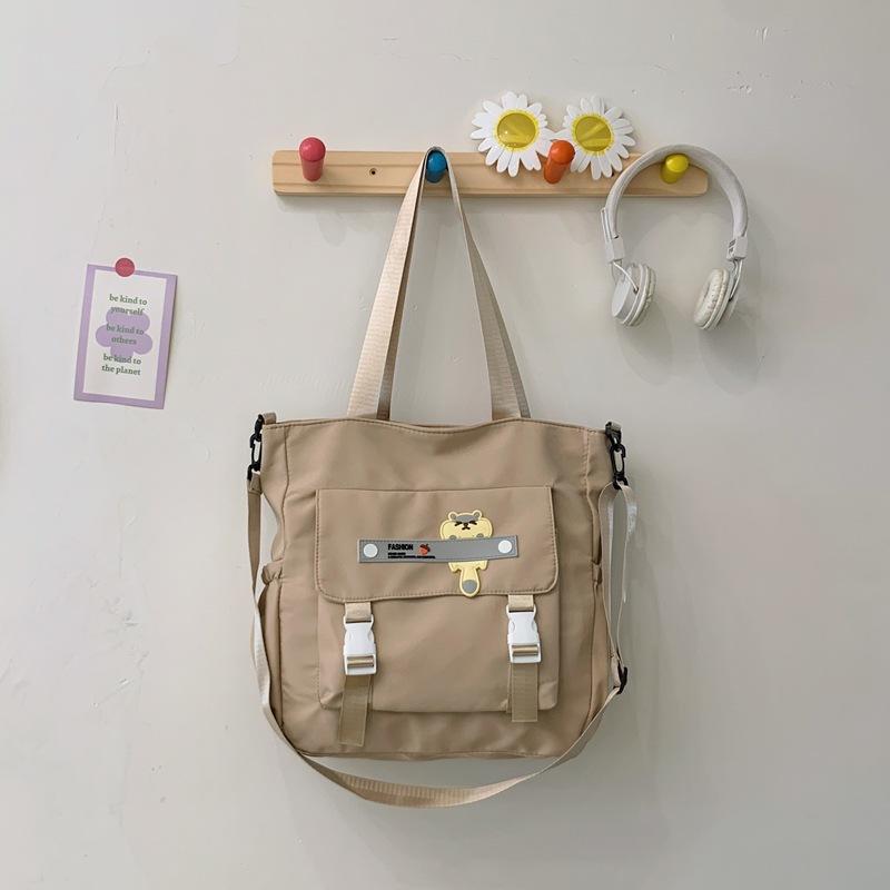 Student cloth bag Large capacity tote bag Trend casual shoulder bag Crossbody bag Commuter handbag Water-proof
