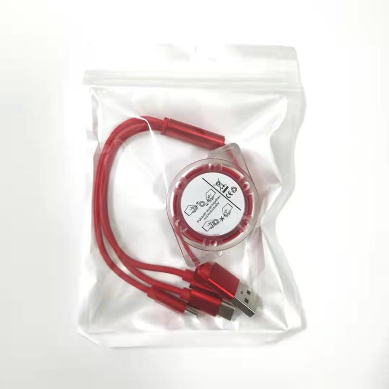 Three-in-One Retractable Fast Charging Cable: Multi-Device Mobile Charging Solution