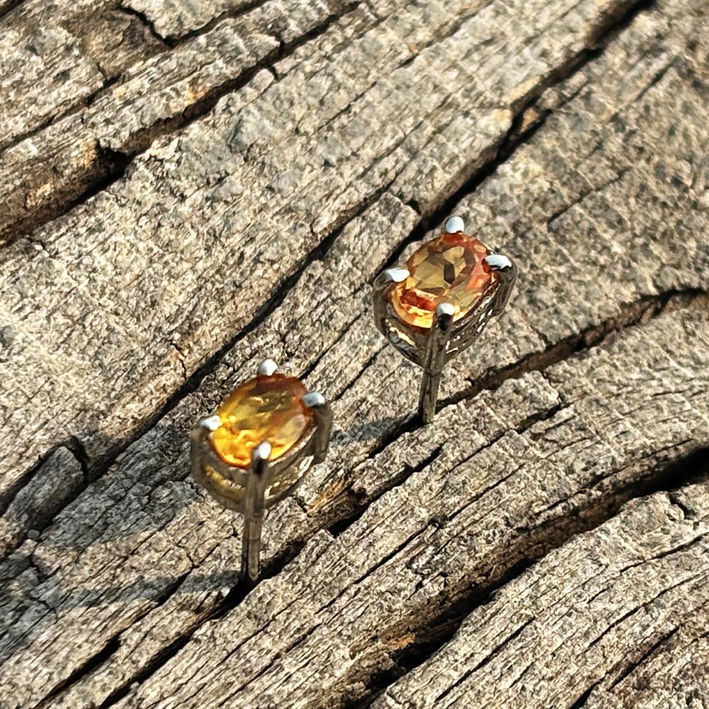 Stud Earring 925 Sterling Silver Yellow Sapphire 8.90 Ct Natural   GEMS