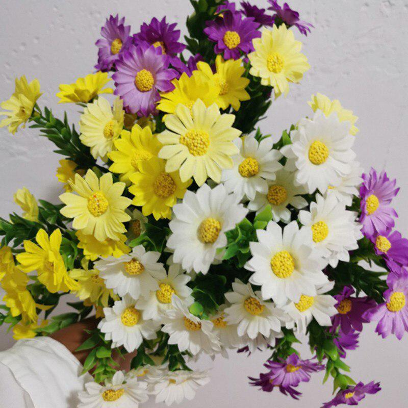 Buy Daisies Artificial Flowers Colorful Fake Daisy Plant Bouquet For
