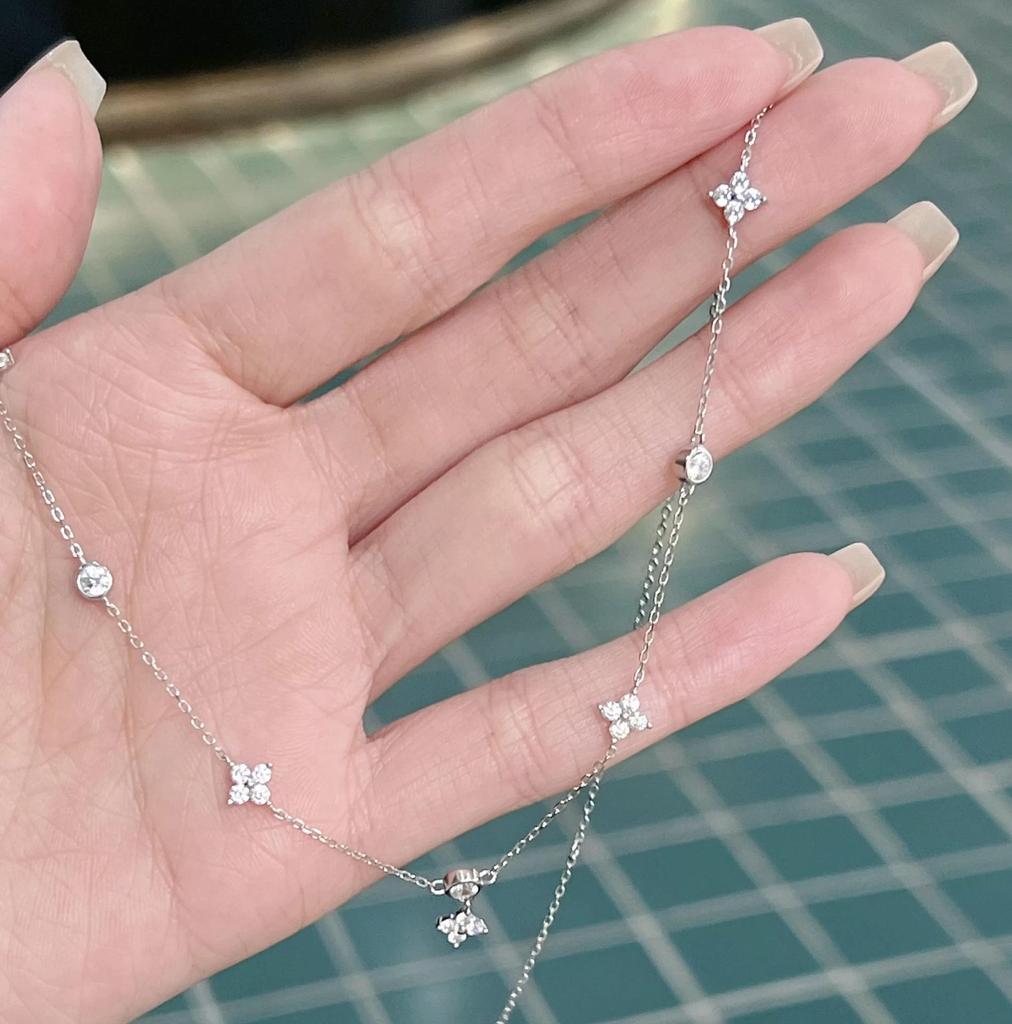 Xiaohongshu Clover & Star Necklace - Minimalist Fresh Style