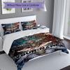3pcs Custom Name Warrior Fantasy Art Bedding Set Printed Bedding Set Duvet Cover Closure Includes 1 Duvet Cover & 2 Pillowcases Bedroom Decor