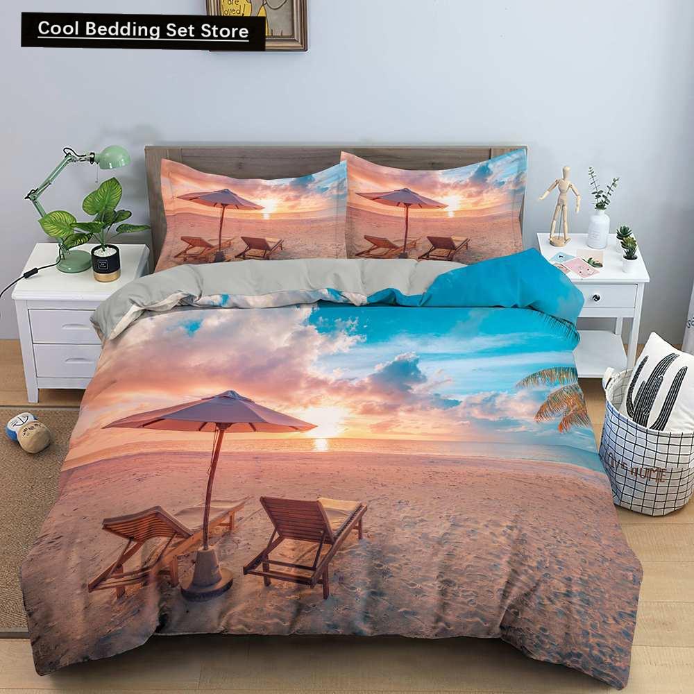 3D Pejzaż Natury Król Królowa Poszewka na Kołdrę Kwiaty Zielone Liście Pościel Zestaw Widok Shimen Poszewka na Kołdrę Poliester Pokrowiec na Kołdrę