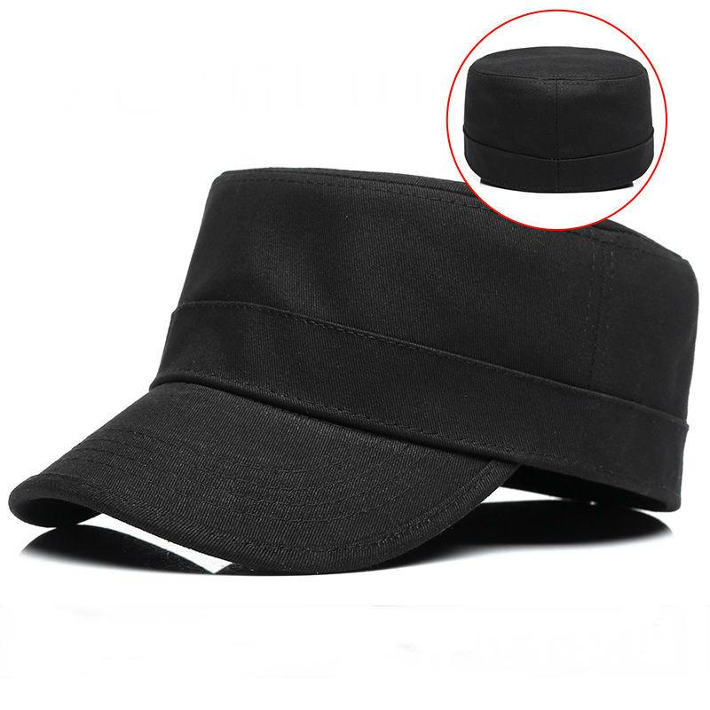Back Full Closed Hard Top Military Cap Adult Cotton Fitted Baseball Hat Big Head Man Plus Size Flat Army Caps 56cm 58cm 60cm