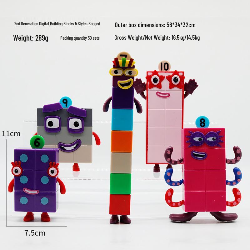 Numberblocks Digital Figurines: Small Square Characters In Hand-Painted Models, Card Game, and Ornaments.