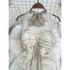 Chic Open Back A- line Fairy Dress Seaside Vacation Halterneck