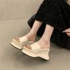 2025 summer new thick-soled small man wearing cool slippers women's fashion and comfort versatile height-increasing slippers women