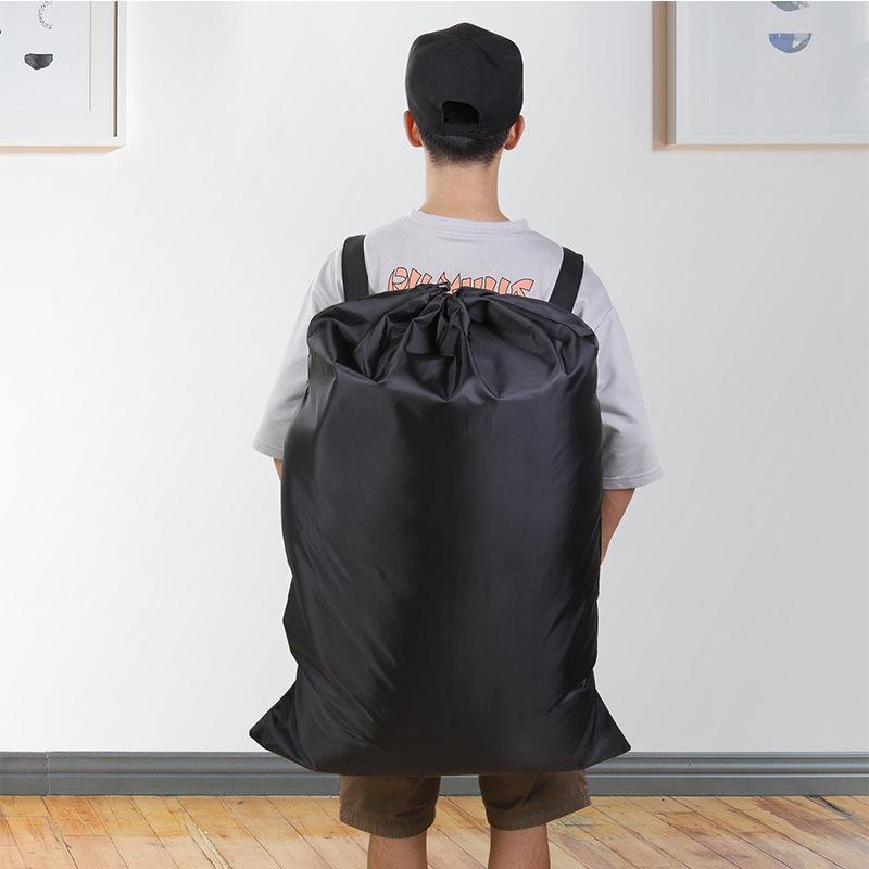 Dual-Shoulder Drawstring Backpack: Large-Capacity Polyester Laundry Bag for Students - Ideal for Travel and Storing Dirty Clothes
