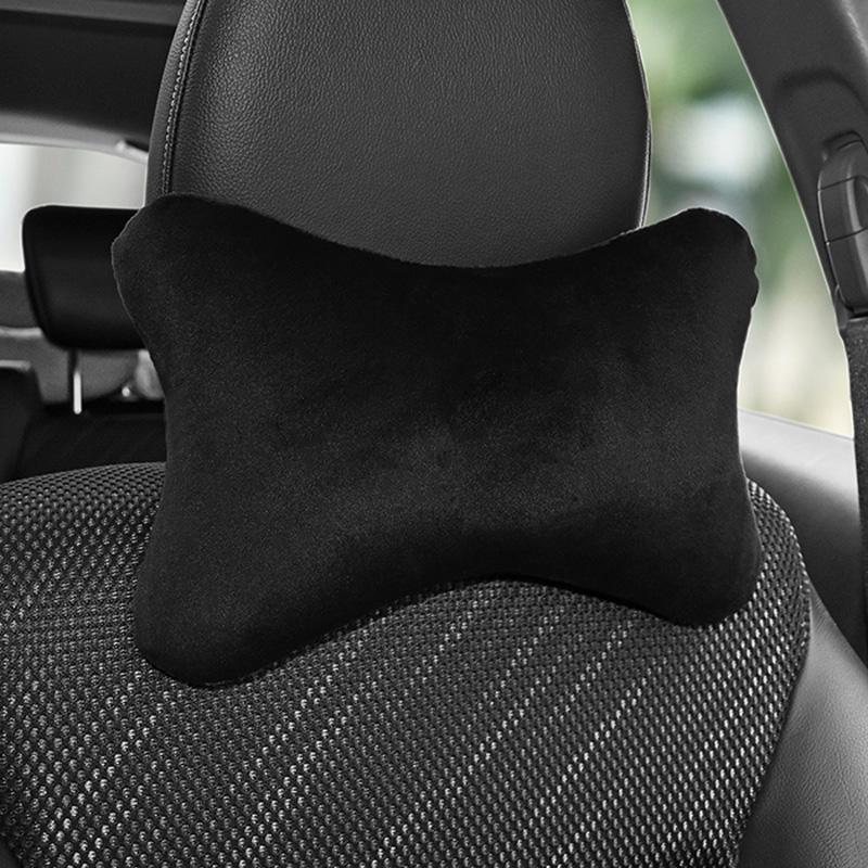 Cute Cartoon Hearts Car Interior Accessories Soft Plush Car Neck Pillow Bone-Shaped Vehicle Headrest Seat Cushion for Women