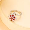 Fidget Anti Stress Anxiety Rotatable Rings For Women Fashion Shiny Zircon Flower Snowflake Spinner Finger Ring Aesthetic Jewelry