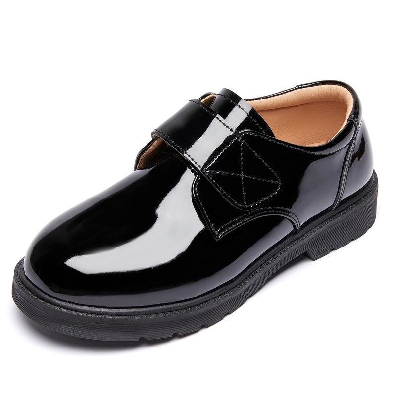 Scarpe nere in pelle da ragazzo - Suola morbida, Stile britannico, Antiscivolo, Perfette per la primavera e l'autunno