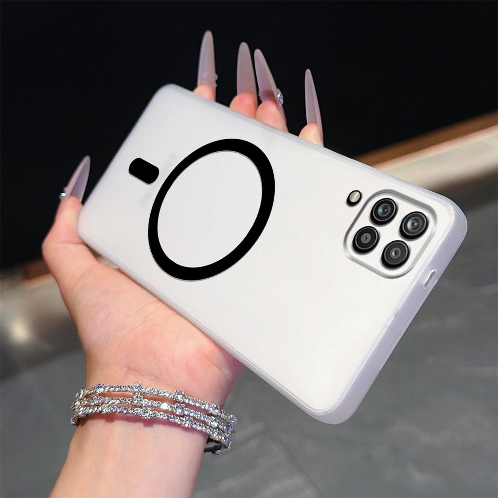 Frosted Semi Clear Magnetic Phone Case for Samsung Galaxy A12,M12 Soft TPU Shockproof Cover