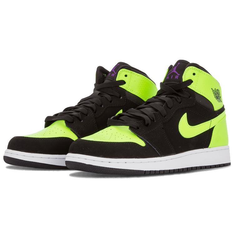 Jordan 1 Retro High GS Black Ghost Green 332148-003