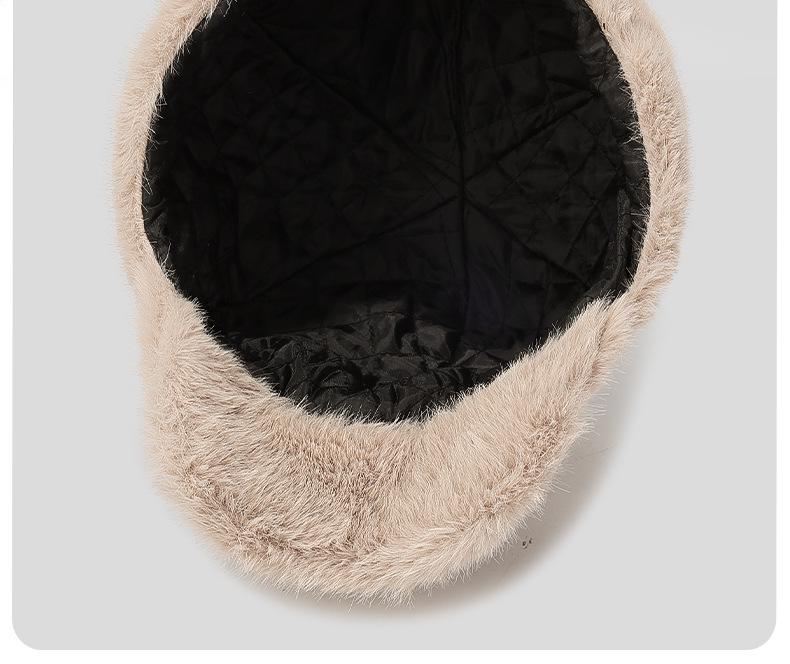 Winter Faux Mink Korean Baseball Cap for Women - Thick Warm Duckbill Hat
