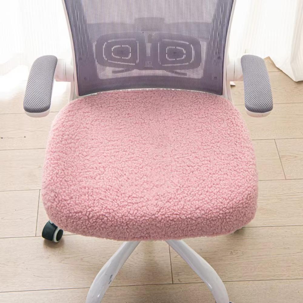 Stretch Computer Chair Seat Cozy Plush Elastic Chair Cover Chair Seat Protector  Winter Use