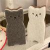 Four cute cat kitchen sponges - thickened sponges, scouring pads, kitchen cleaning tools, double-sided dishwashing brushes