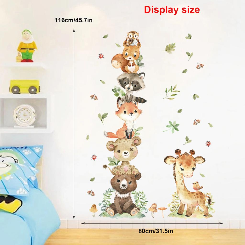 Children's Room Wall Stickers Cartoon Animals on Train Airplane Hot Air Balloon Wall Decals Baby Nursary Kindergarten Decoration