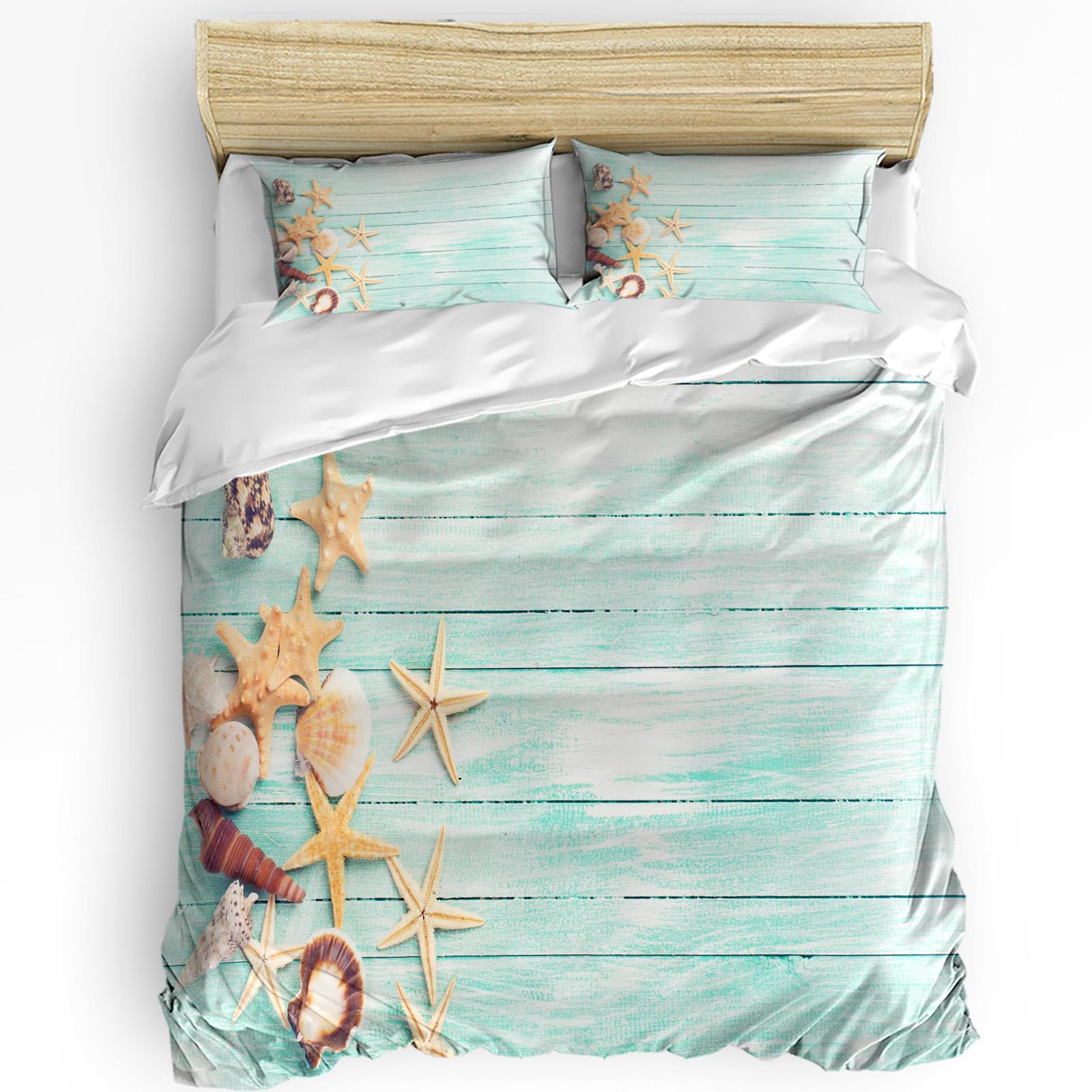 

Seahorse Coral Shell Printed Comfort Duvet Cover Pillow Case Home Textile Quilt Cover Boy Kid Teen Girl Luxury 3pcs Bedding Set EU single(135x200cm)