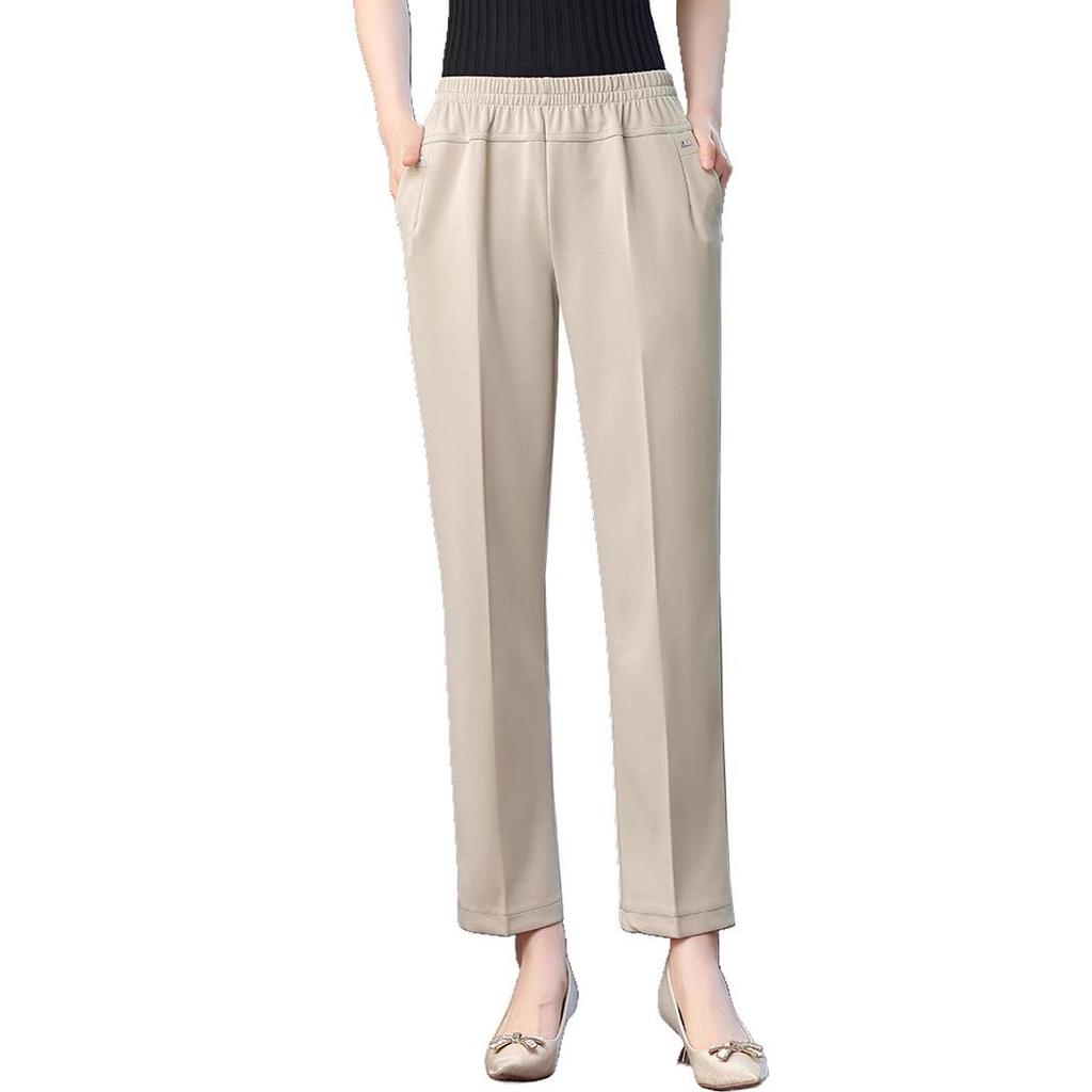 High Waist Elastic Summer Pants for Middle-Aged and Elderly Women - Loose Fit, Large Size