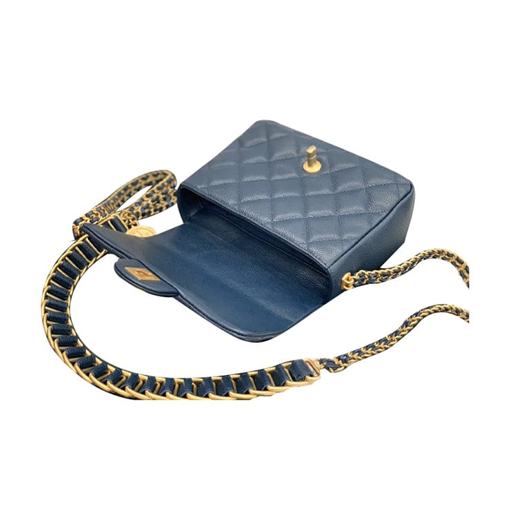 Chanel Classic Flap CF Gold Coin Collection Grain Embossed Calfskin Shoulder Bag, Crossbody Bag Small Women's AS2528-B06191-NC638