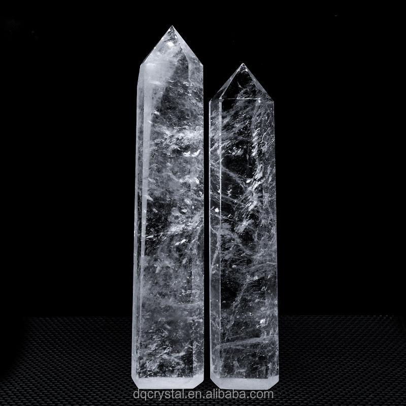 Natural Crystal Craft Blg Clear Quartz Towers Polished Rainbow Clear Wand Point for Home Decoration